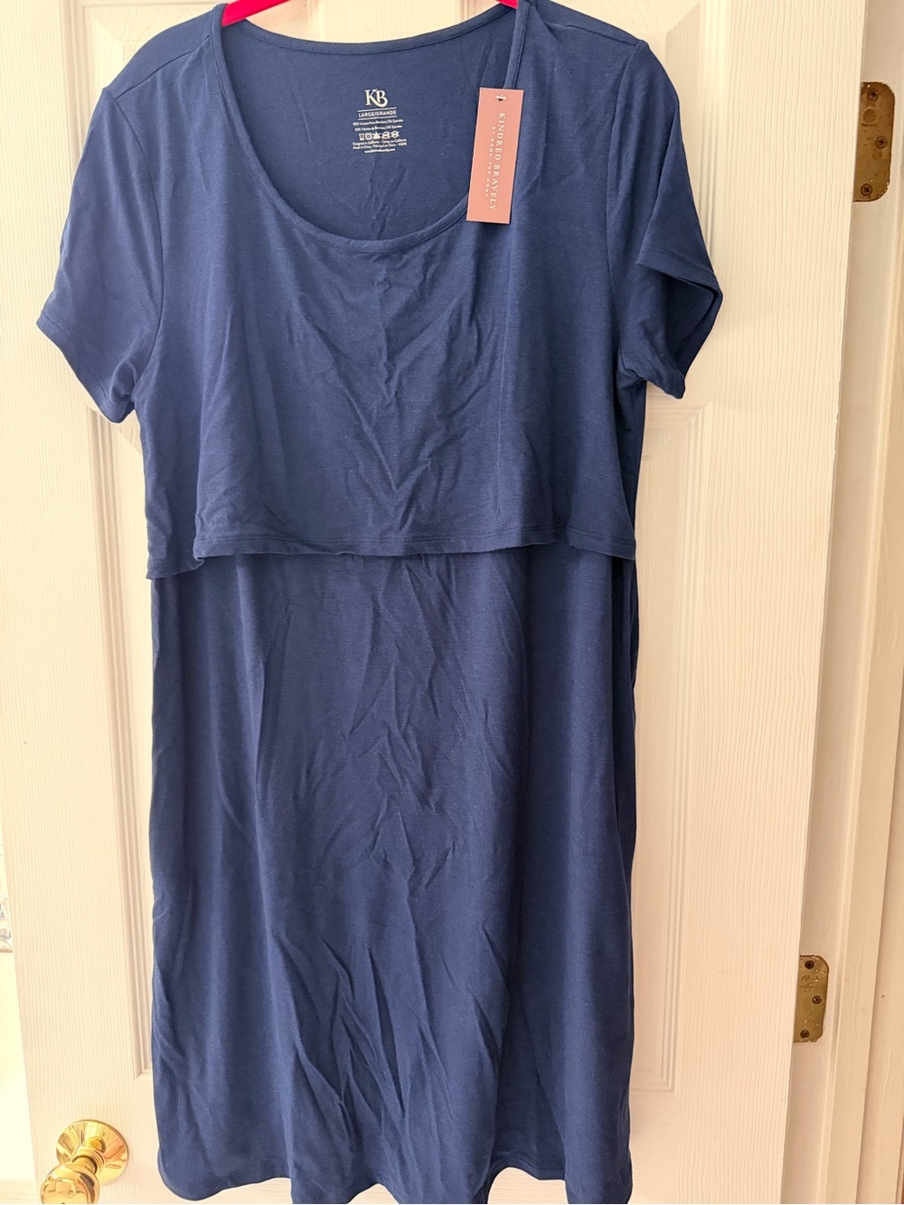 Nursing Navy Short-Sleeve Layered Women’s Dress